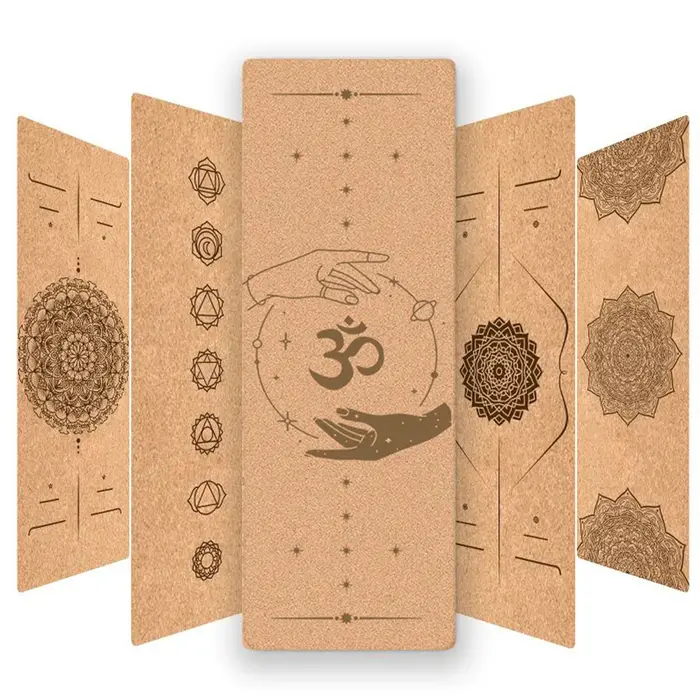 Tapis de yoga en liège écologique de 6 mm d'épaisseur pour débutants