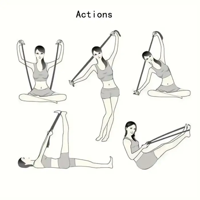 Bande élastique de yoga avec 8 anneaux indépendants