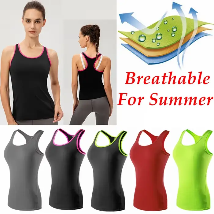 Femmes Sport décontracté Yoga gilet séchage rapide Sport course T-shirt entraînement Yoga T-Shirt co