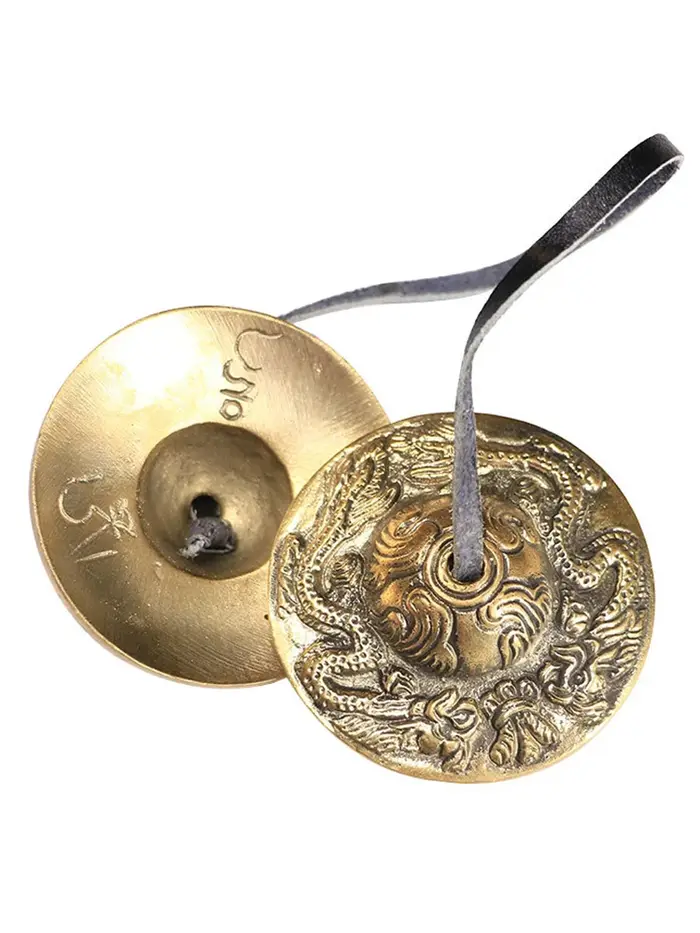 Cymbales méditation Gong tibétain Tingsha sanskrit carillon en laiton cloches pour la guérison spiri