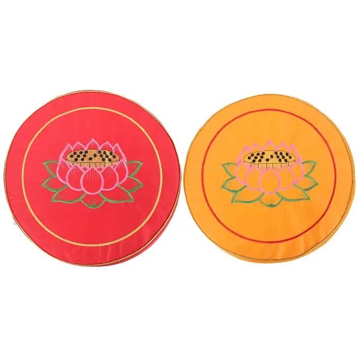 2 pièces de coussins de méditation bouddhiste, coussins de siège brodés, tapis de prière pour la mai