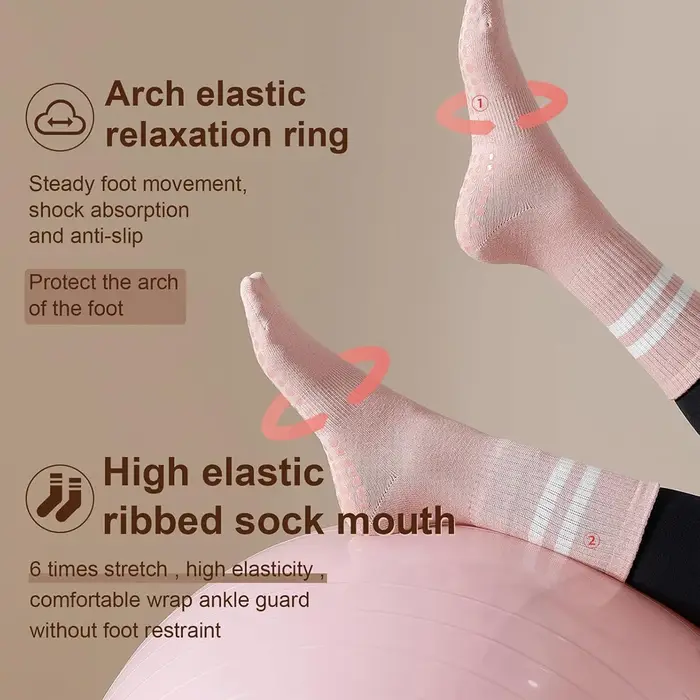 Chaussettes de yoga et de pilates avec poignées pour femmes