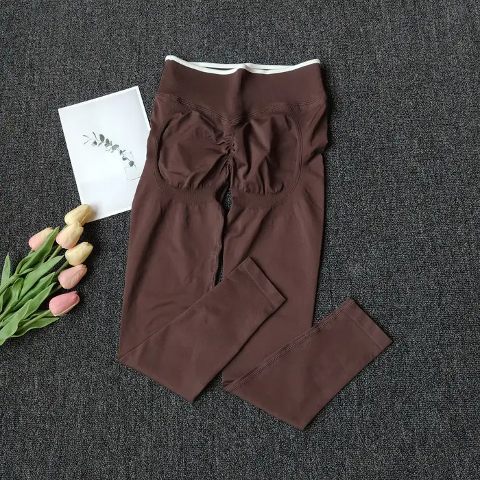Legging de yoga sans couture taille haute effet galbant pour femme