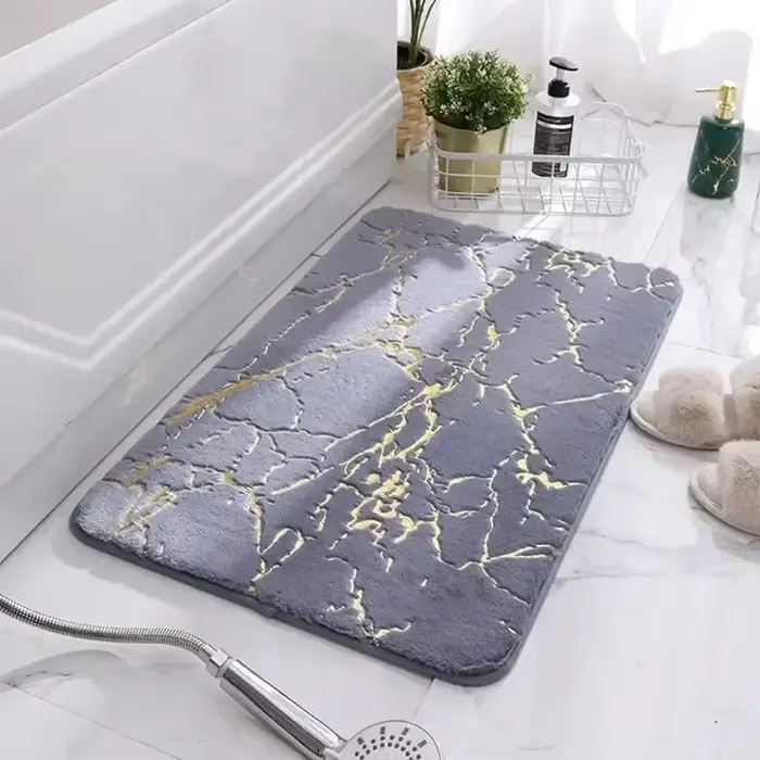 Tapis de bain lavable et antidérapant absorbant pour baignoire
