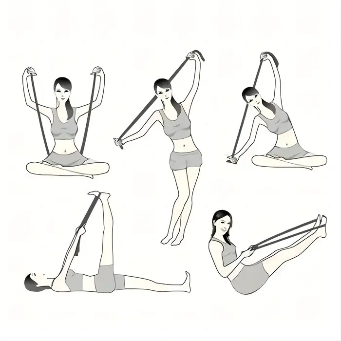 Bande d'étirement de Yoga, 8 segments, produits de Fitness numériques à haute élasticité, sangle Com