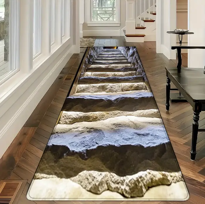 Tapis antidérapant 3D effet pierre