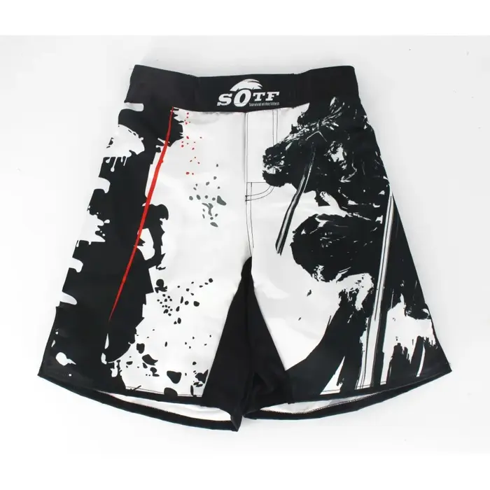 Taille élastique Bushido Fitness féroce ninja combat sport shorts de boxe tigre Muay Thai mma shorts