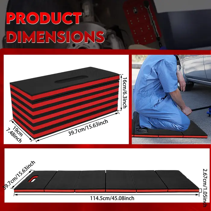 Tapis à genoux pliable en mousse EVA, pour Garage, mécanicien, travail, tapis épais imperméable, outil de protection pour le jardinage et la réparation automobile