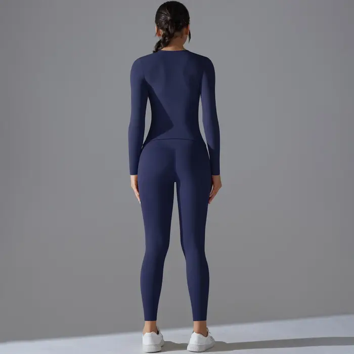 Costume de Yoga ensemble de sport manches respirant extensible GYM Yoga mince Fitness haut actif res