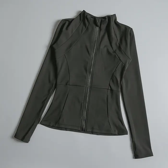 Manteau de yoga à manches longues pour dames, vêtements de yoga pour dames, haut élastique, lâche, e