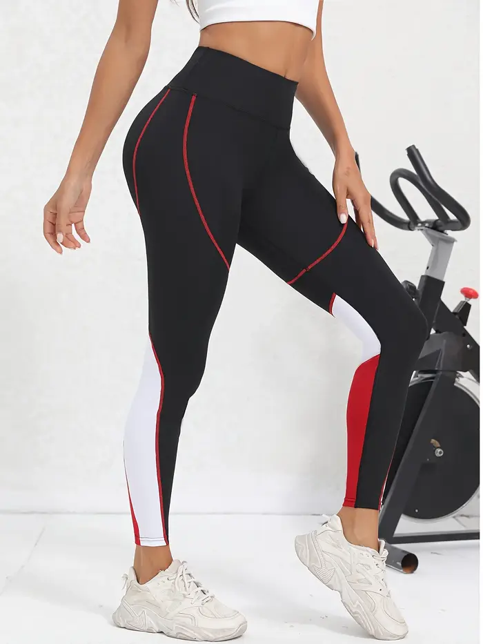 Pantalon de Yoga taille haute en maille colorée avec poches, Leggings d'entraînement pour femmes, co
