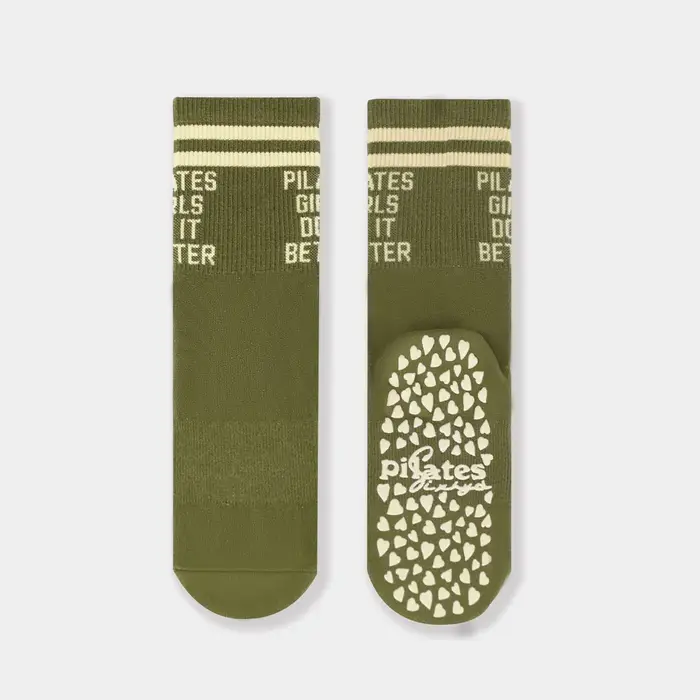 Chaussettes de Pilates pour femmes en coton rayé avec grip antidérapant en silicone