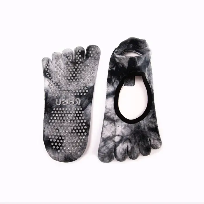 Chaussettes de yoga professionnelles en silicone pour femme, anti-ald, coton respirant, cinq orteils