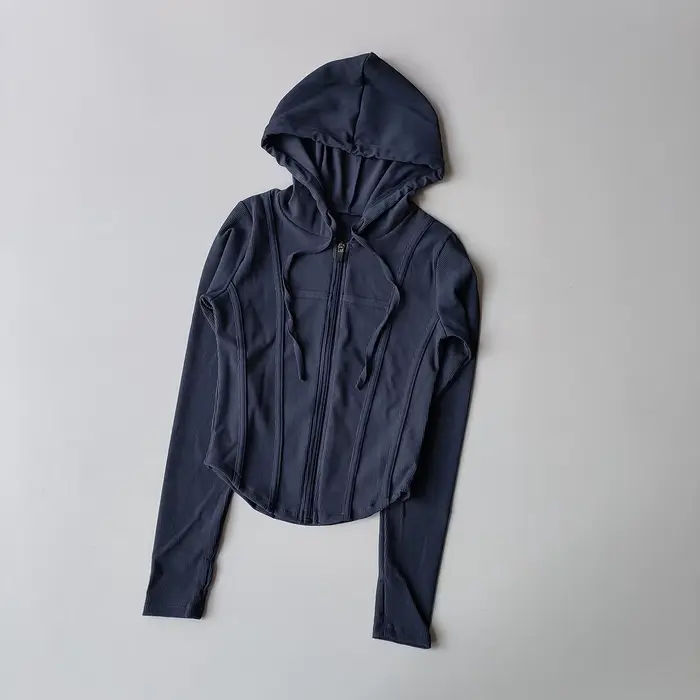 Manteau de Fitness pour femmes, Cardigan à capuche, veste de Sport serrée à séchage rapide, chemise