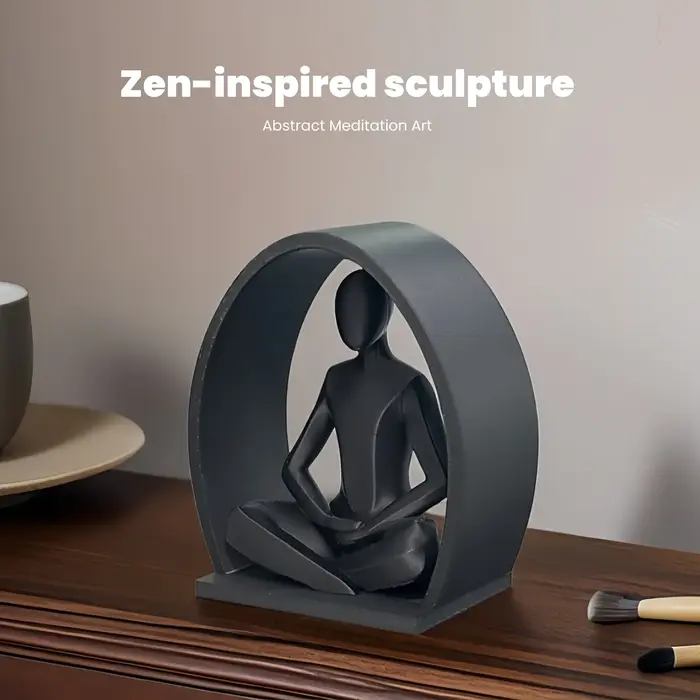 Sculpture de méditation abstraite, figurine de yoga d'inspiration zen, décoration minimaliste pour l
