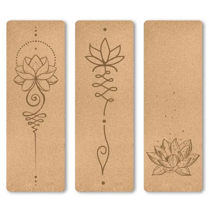 Tapis de yoga en liège écologique de 6 mm d'épaisseur pour débutants