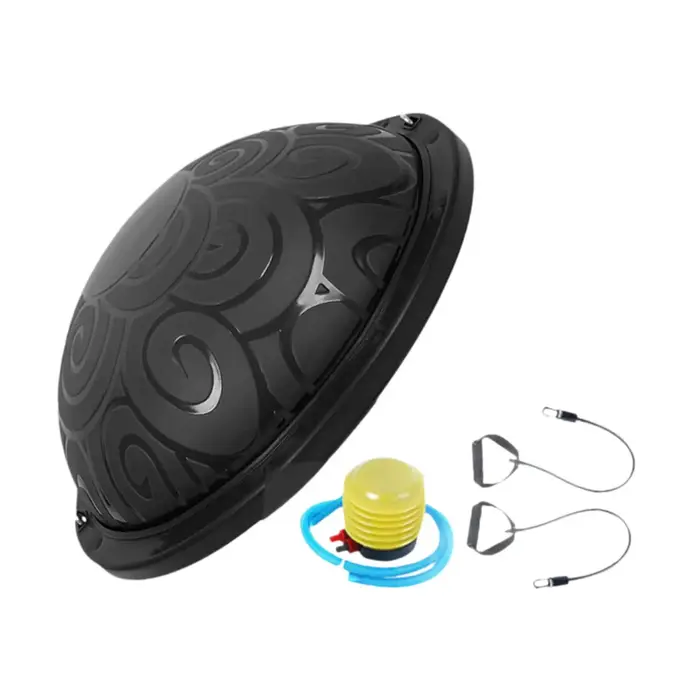 Ballon d'équilibre en PVC demi-sphère avec bandes et pompe pour le Pilates