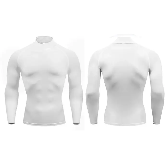Hommes course T-shirts Compression à manches longues Sport chemises Fitness serré entraînement Jogging