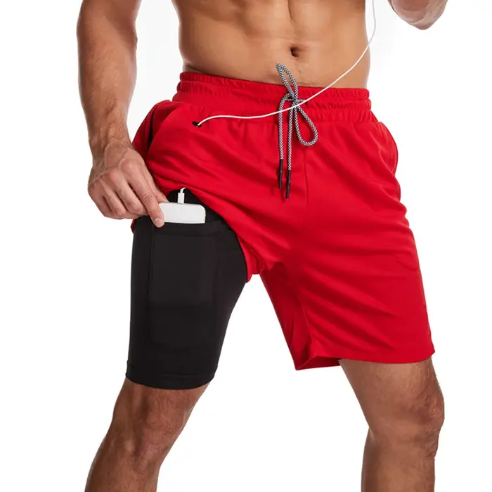 2025 plus récent Shorts de course hommes 2 en 1