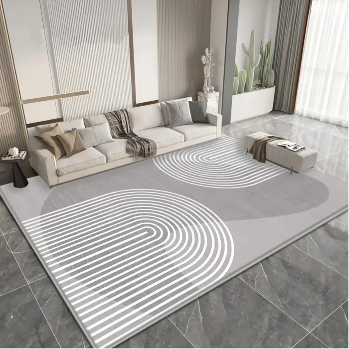 Tapis de luxe léger à couverture intégrale — Tapis de maison simple et moderne pour salon, table bas