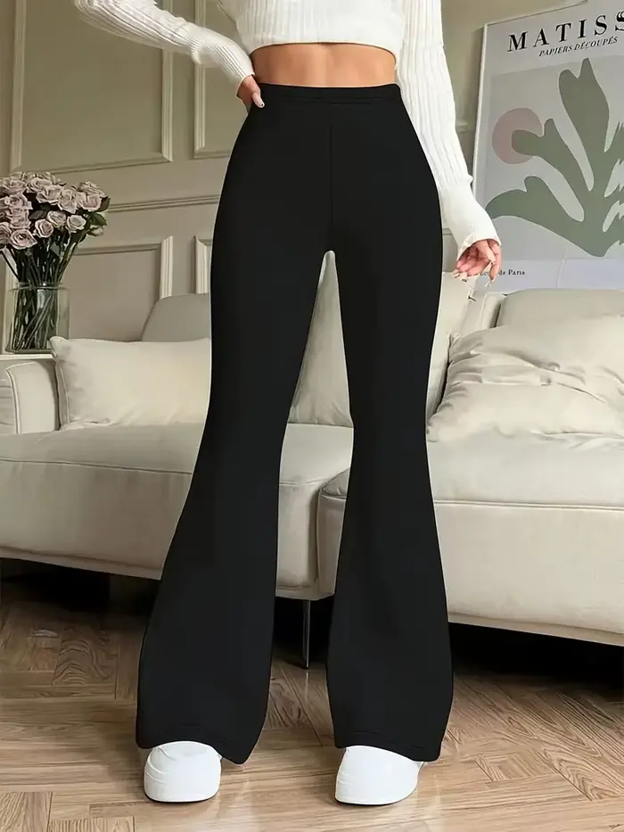 Pantalons de yoga évasés taille haute pour femmes