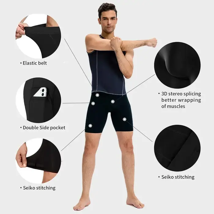Short de Compression pour hommes, pantalon de sport à séchage rapide, Fitness, course à pied, entraî