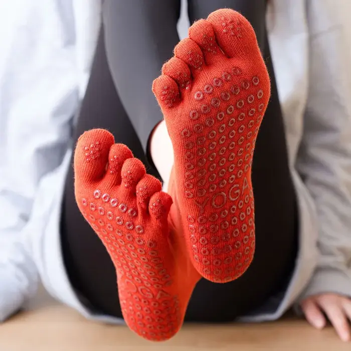 Pilates danse gymnastique Yoga chaussettes coton cinq doigts antidérapant