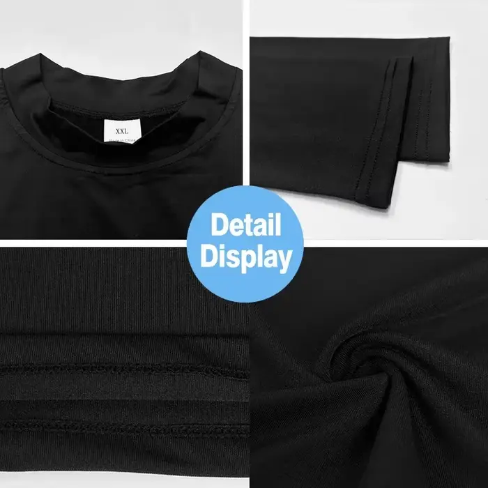 Hommes course T-shirts Compression à manches longues Sport chemises Fitness serré entraînement Joggi
