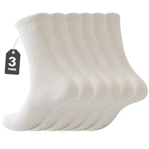 3 paires de chaussettes Pilates pour femmes avec sangles de préhension pour le yoga