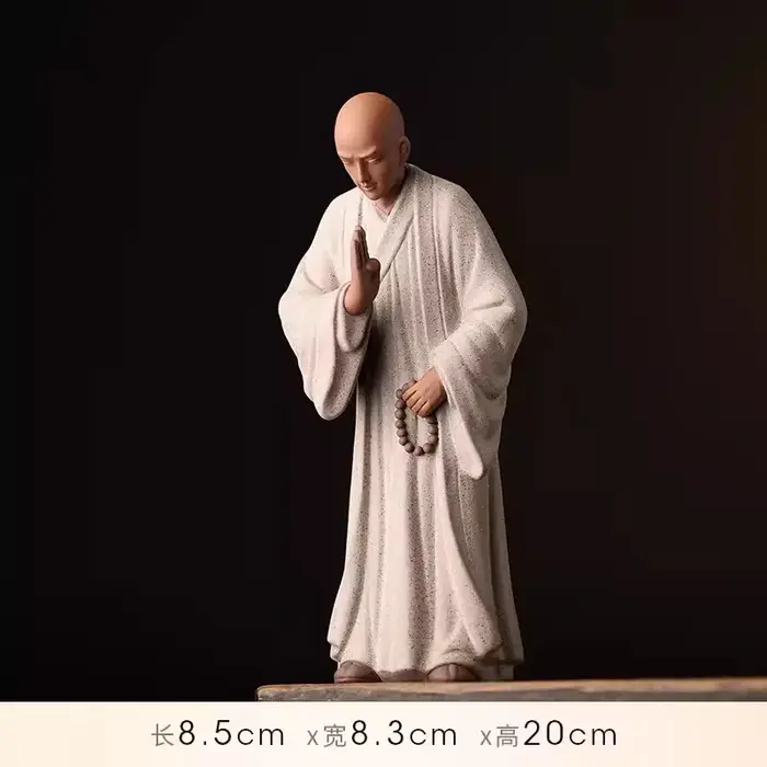 Sculpture de méditation Shami bouddhiste du petit moine Zen