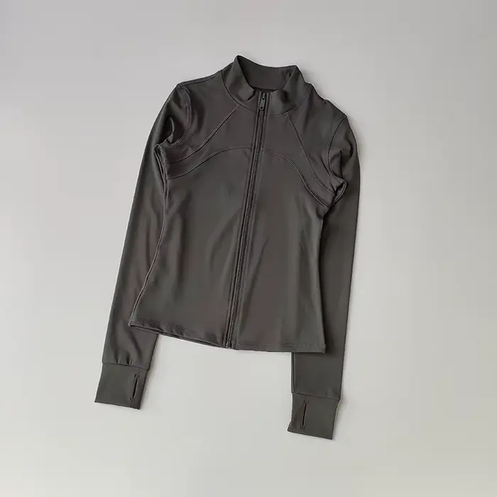 Costume de Yoga pour femmes, haut de gamme, col montant, manches longues, veste de sport, course à p