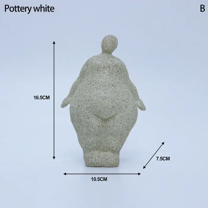 Sculpture abstraite de femme en yoga en résine rouge terre cuite