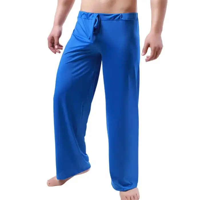 Pantalon de Yoga pour hommes, couleur unie, ceinture élastique, taille basse, Fitness, entraînement,