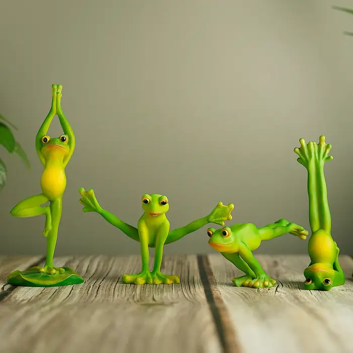 Ornements de grenouille de yoga pour la maison