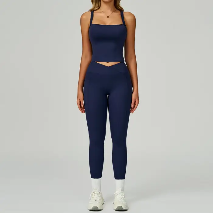 Tenues de Yoga pour femmes, survêtement, ensemble de Yoga, 2 pièces, vêtements d'entraînement pour f