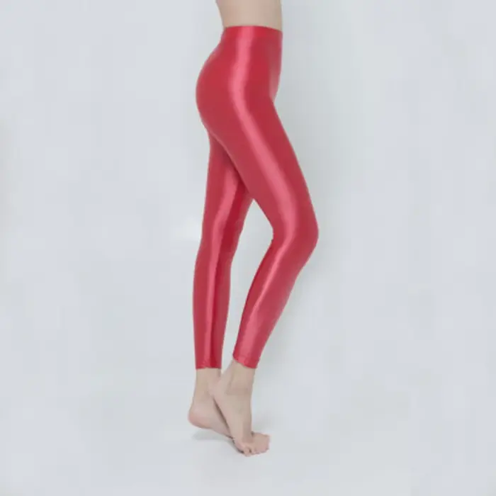 Pantalons de yoga de sport collants opaques lisses en satin