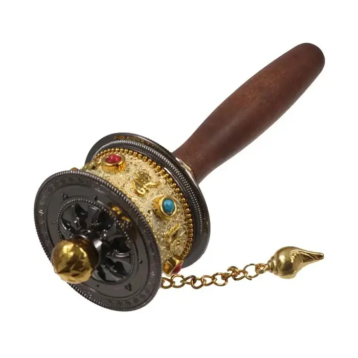 Roue de prière tibétaine à manivelle