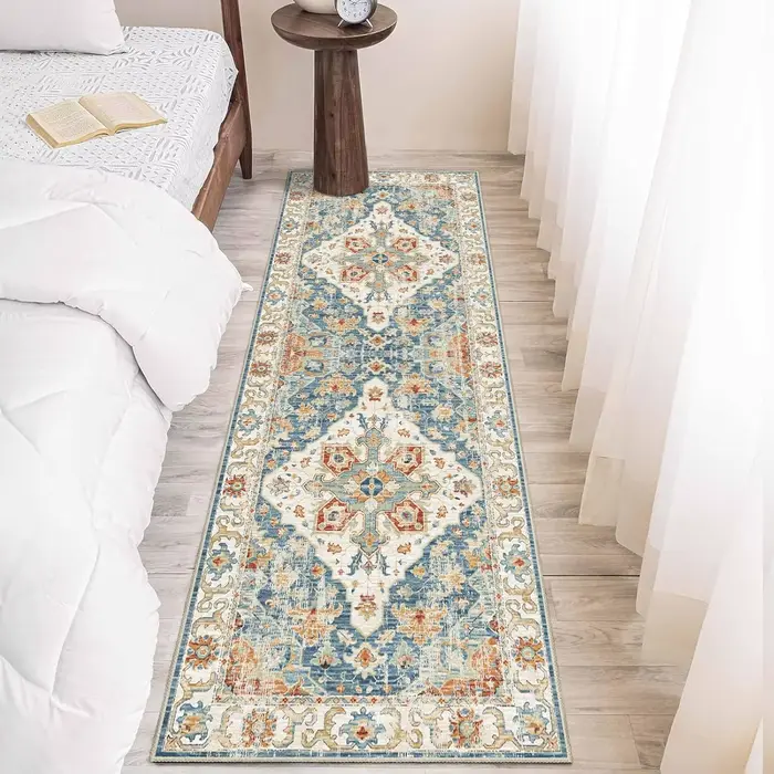 Tapis bohème VIKAMA pour la décoration de la maison, tapis de chevet, tapis de salon, doux et absorb