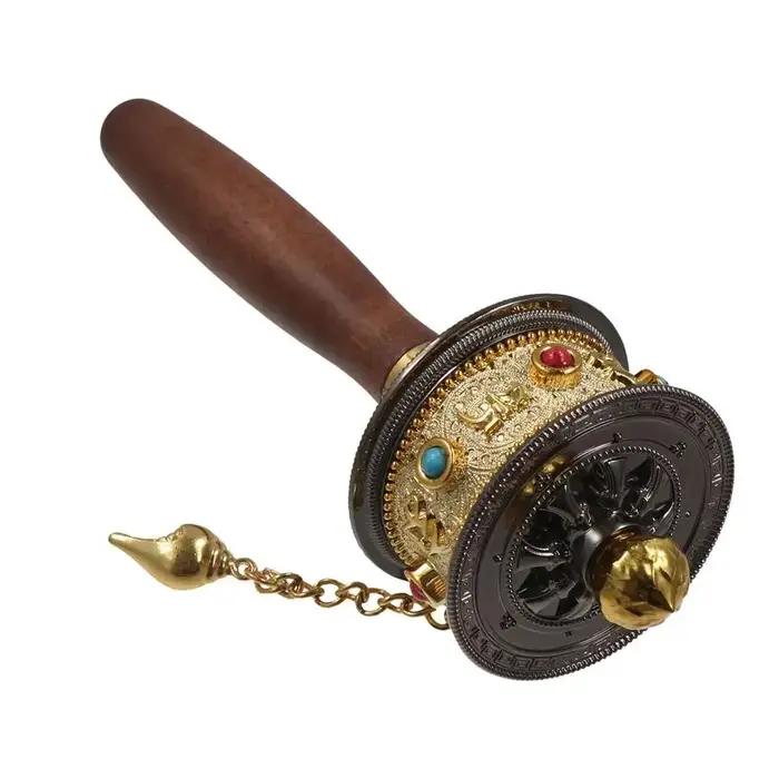 Roue de prière tibétaine à manivelle