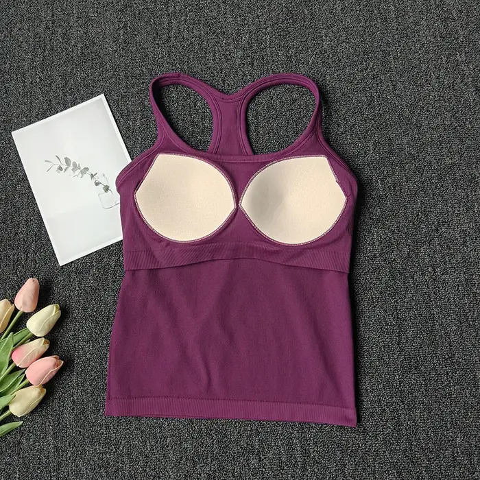 Débardeur de Yoga côtelé sans manches pour femmes, débardeur de gymnastique, Push Up, gilet de Sport