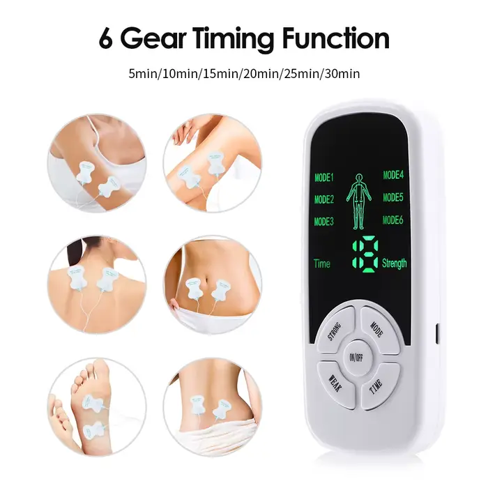 Stimulateur électrique de thérapie musculaire EMS, 6 Modes, unité Tens, physiothérapie méridienne, m