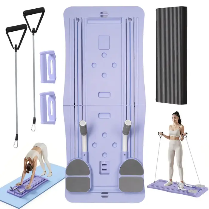 À la maison planche de Pilates pliable 4 en 1 roue d'exercice rouleau équipement d'exercice pour salle de sport à domicile entraîneur d'entraînement planche de Pilates