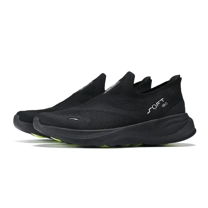 Li-Ning Chaussures de marche décontractées en tricot SOFT GO 2 pour hommes, confortables et stables,