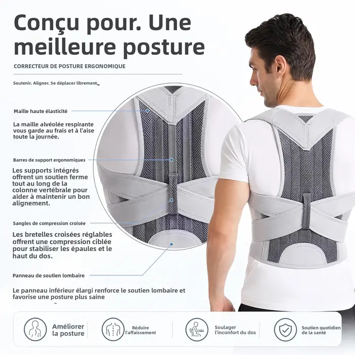 Nouvelle conception de ceinture dorsale pour corriger la posture