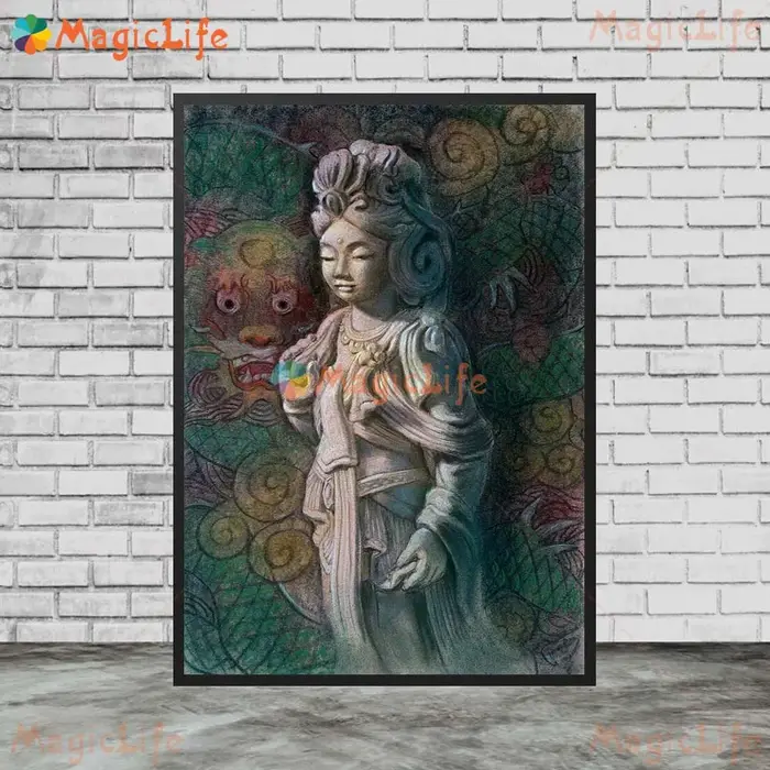 Abondance méditation bouddha doré Kuan Yins guérison Tara mur Art toile peinture mur photos pour salon décor à la maison