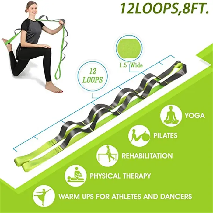Sangles extensibles de Yoga 12 segments