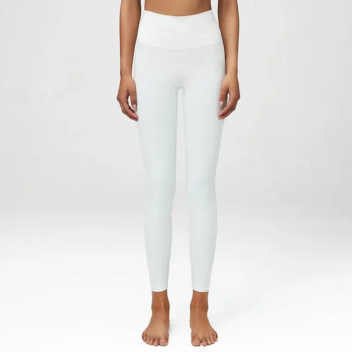 Pantalon de yoga extensible et doux pour femme, couleur unie, tissu doux, taille haute, legging de s