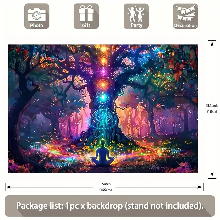 VIKAMA – tapisserie de forêt de Chakra spirituel