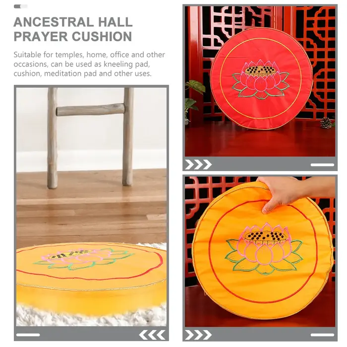 2 pièces de coussins de méditation bouddhiste, coussins de siège brodés, tapis de prière pour la maison, le temple, le culte, le bureau, coussins de méditation.