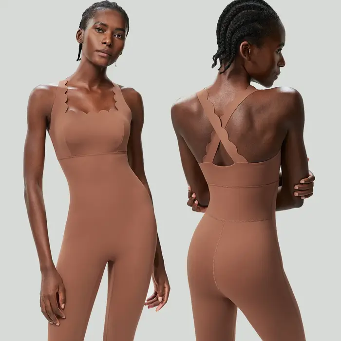 Combinaison de sport une pièce pour femme, extensible, douce, ajustée, respirante, super extensible,
